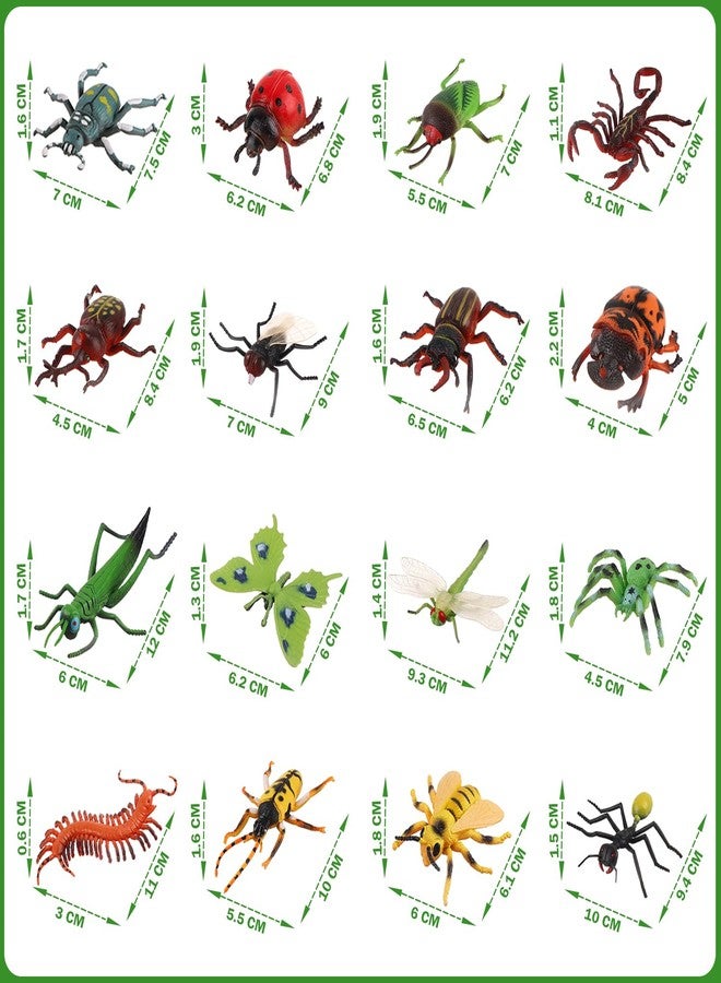 JOKFEICE Insect Toy Figures - 16pcs Large Realistic Bugs Including Dragonfly, Spider, Mosquito - Educational Learning Toys, Cake Toppers, Birthday for Kids - Image 3